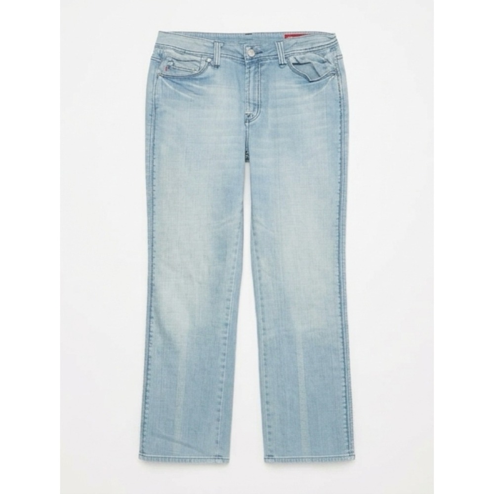 Seven7 Premium Denim Light Wash Straight Leg Embroidered Jeans Size 16